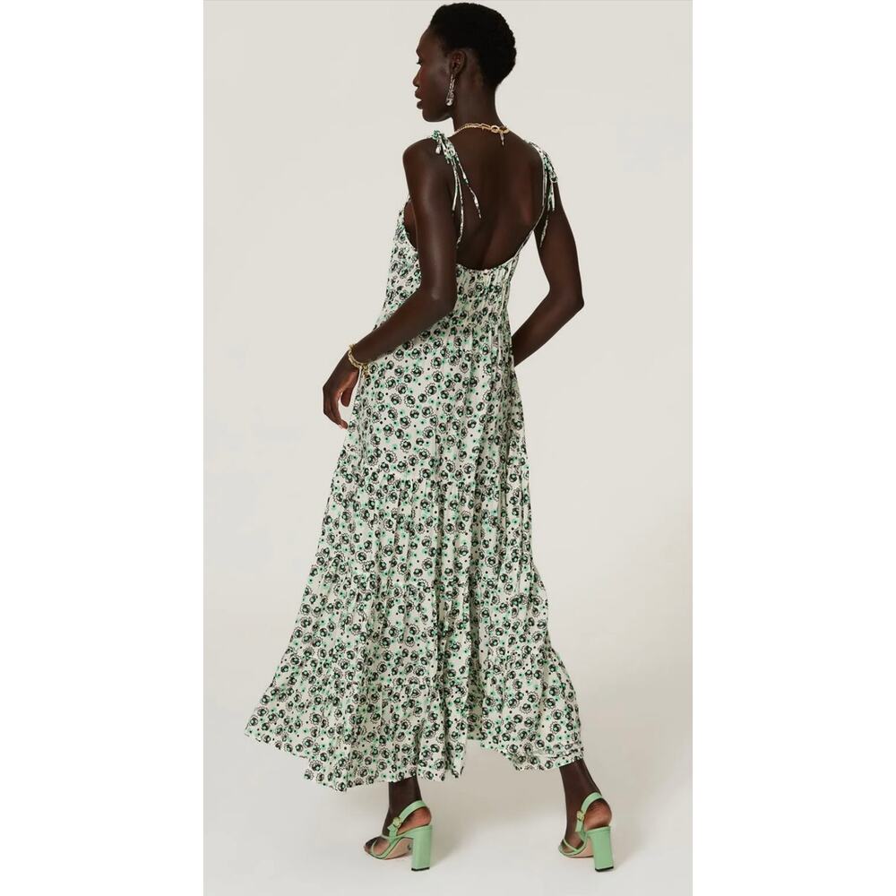 RIXO Herbie‎ Green Floral Print Long Maxi Tent Dress Sz 8 - Picture 2 of 15